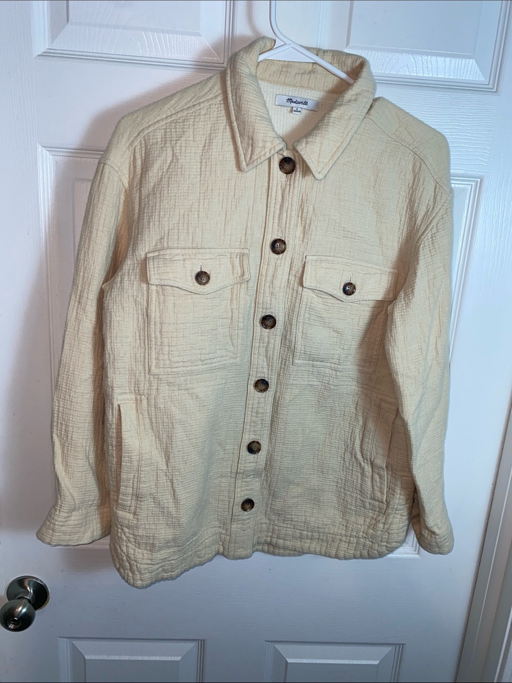 Madewell Waffleback Branner Button Shirt Shacket Womens Small Cotton
